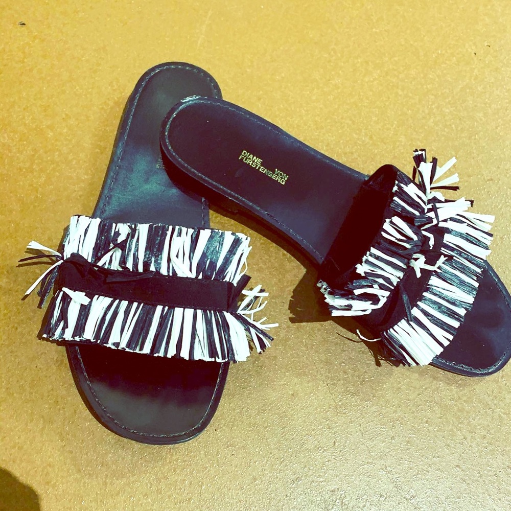 DVF sandals fringe